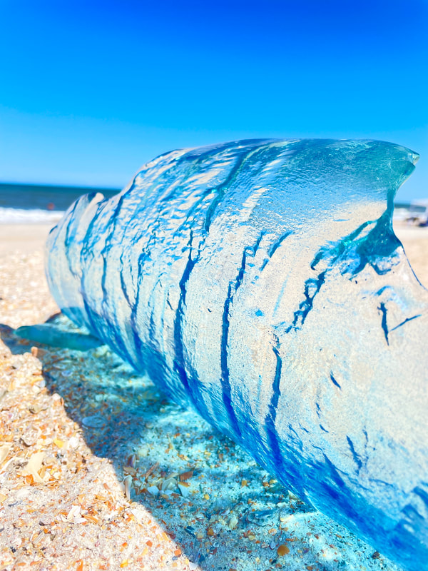 glass wave sculpture ocean beach art wave surf award 