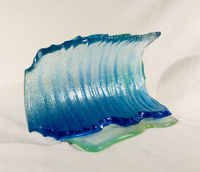 wave glass sculpture art glass